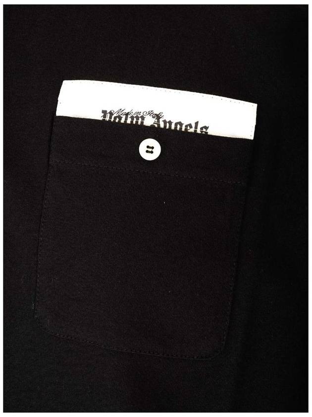 Sartorial Tape Pocket Short Sleeve T-Shirt Black - PALM ANGELS - BALAAN 4