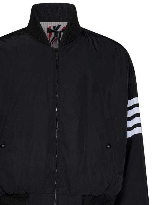 Poly Twill 4-Bar Oversized Knit Down Bomber Jacket Charcoal - THOM BROWNE - BALAAN 4