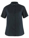 Women's Ovik Travel Short Sleeves Shirt Dark Navy - FJALL RAVEN - BALAAN 2