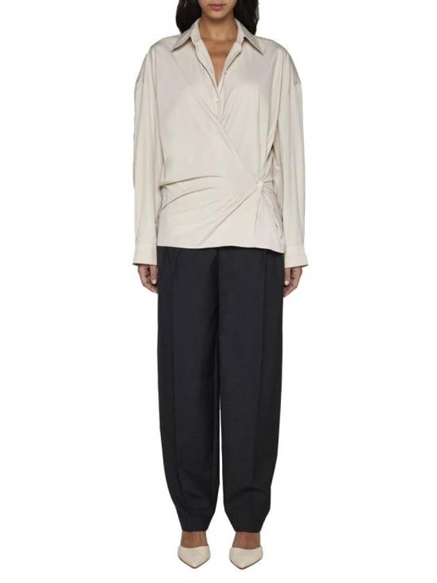 Straight Collar Twisted Shirt Dusty Rose - LEMAIRE - BALAAN 3