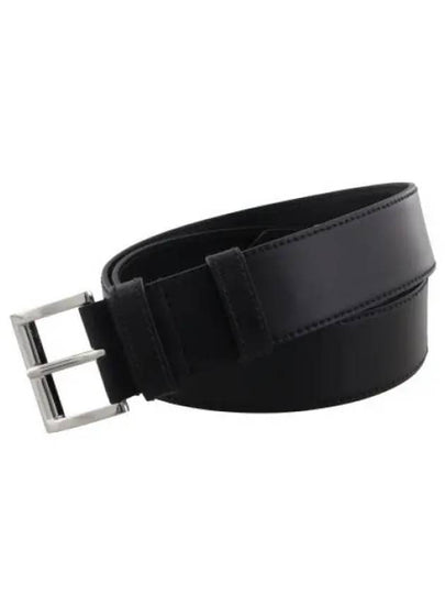 Triangle Logo Leather Belt Black - PRADA - BALAAN 2