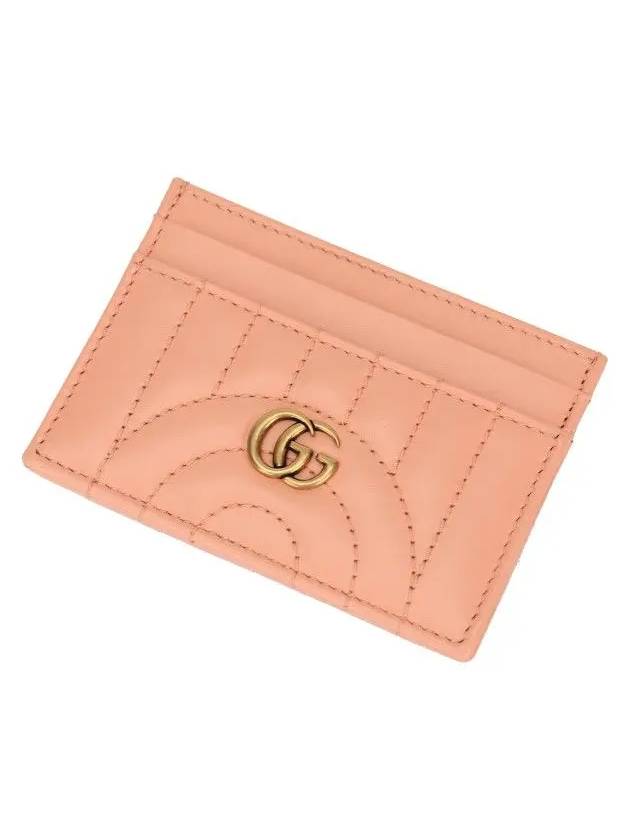 GG Marmont Matelasse 2-Tier Card Wallet Peach - GUCCI - BALAAN 4