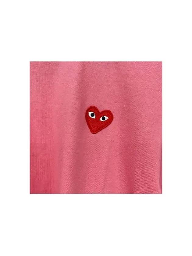 P1T272 000 3 Heart Logo Short Sleeve T Shirt Red Comme des Garcons - COMME DES GARCONS - BALAAN 3