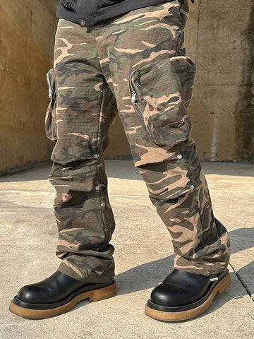 COTTON PARACHUTE CARGO PANTS CAMO - PEACEOFMIND - BALAAN 1