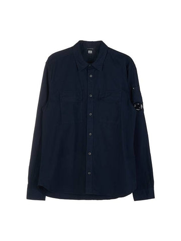 Gabardine Long Sleeve Shirt Navy - CP COMPANY - BALAAN 1