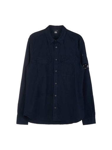 Gabardine Long Sleeve Shirt Navy - CP COMPANY - BALAAN 1