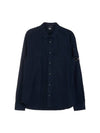 Gabardine Long Sleeve Shirt Navy - CP COMPANY - BALAAN 11