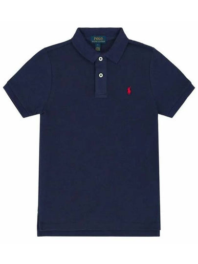 Kids Pony Embroidered Collar T Shirt Navy 547926 004 - POLO RALPH LAUREN - BALAAN 2