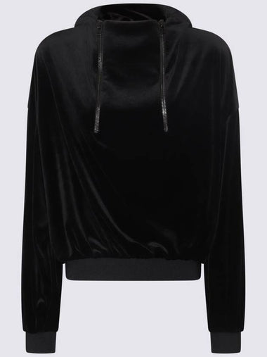 Tom Ford Black Stretch Lustrous Velour  Sweatshirt - TOM FORD - BALAAN 1