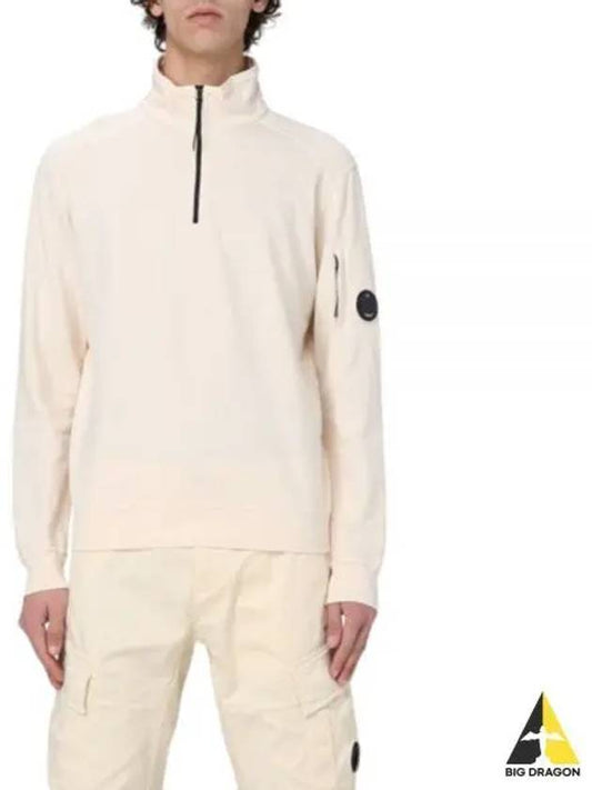 Light Fleece Half Zip-Up Sweatshirt Beige - CP COMPANY - BALAAN 2