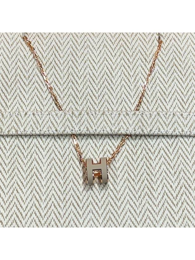 Necklace Mini PopAche Beige Rose Gold - HERMES - BALAAN 2