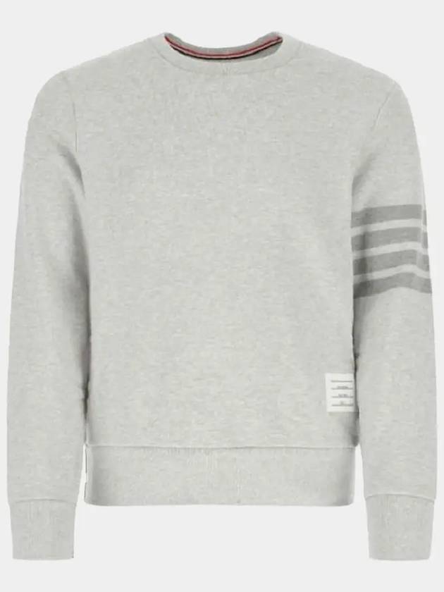 Classic Loopback Terry Tonal 4-Bar Relaxed Fit Crewneck Sweatshirt Pale Grey - THOM BROWNE - BALAAN 2