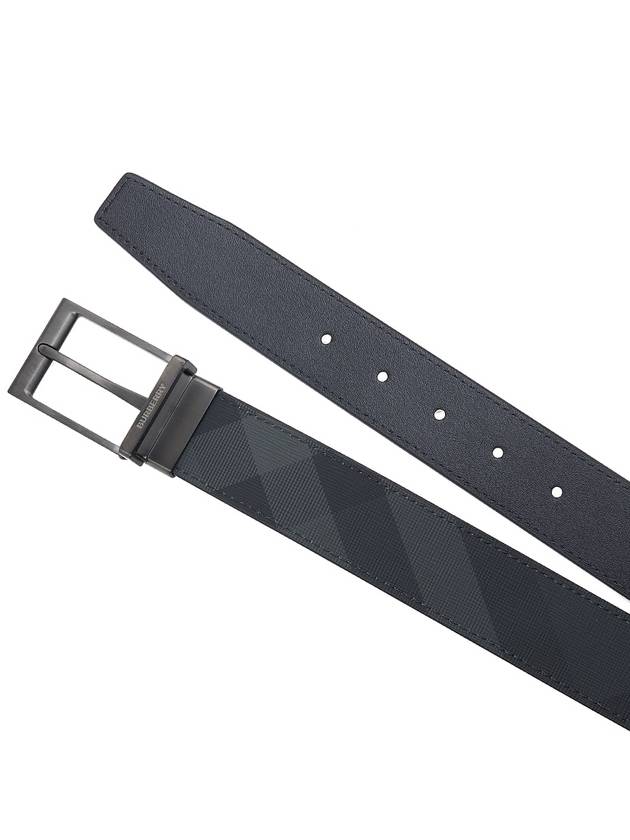 Plaid Motif Leather Belt Grey - BURBERRY - BALAAN 9