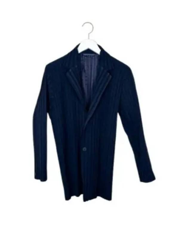 Box Pleated Ensemble Jacket Navy - ISSEY MIYAKE - BALAAN 2