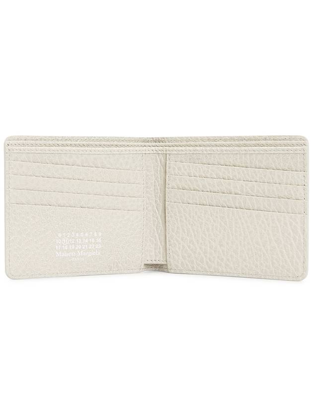 Stitched Leather Bifold Half Wallet Grey - MAISON MARGIELA - BALAAN 5