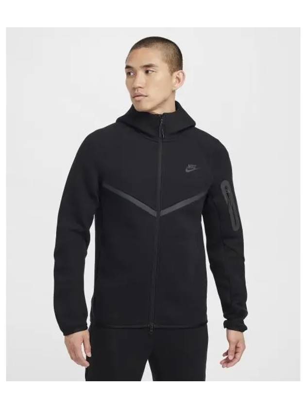 Tech Fleece Zip Up Hoodie Black - NIKE - BALAAN 2