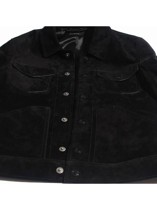 Cashmerer Suede Jacket Black - TOM FORD - BALAAN 4