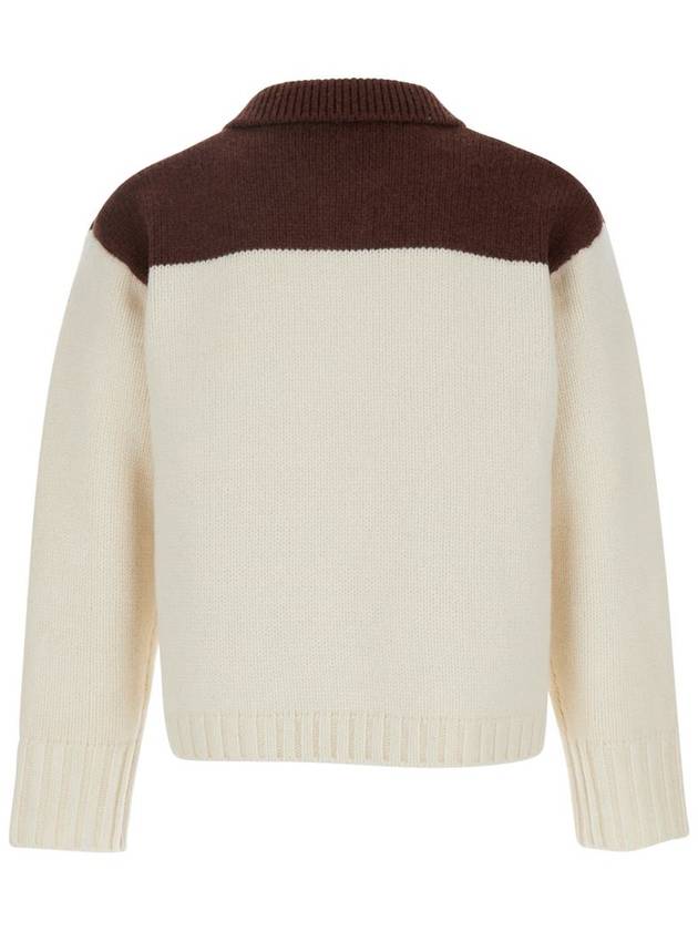 'House' White Polo Shirt Style Sweater With Embroidery On The Front In Wool Man - JW ANDERSON - BALAAN 2