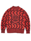 Keith Cross Bones Face Relaxed Crew Knit Top Red - ACNE STUDIOS - BALAAN 2