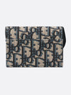 Saddle Flap Card Holder Blue  Oblique Jacquard - DIOR - BALAAN 4