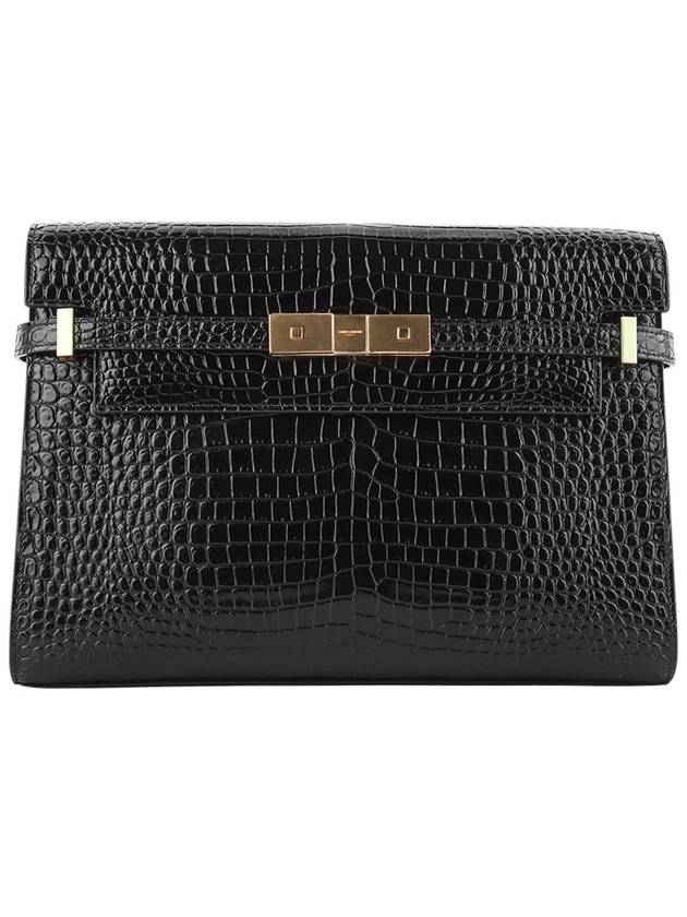 579271 Crocodile emboss Manhattan shoulder bag 34178Y - SAINT LAURENT - BALAAN 1