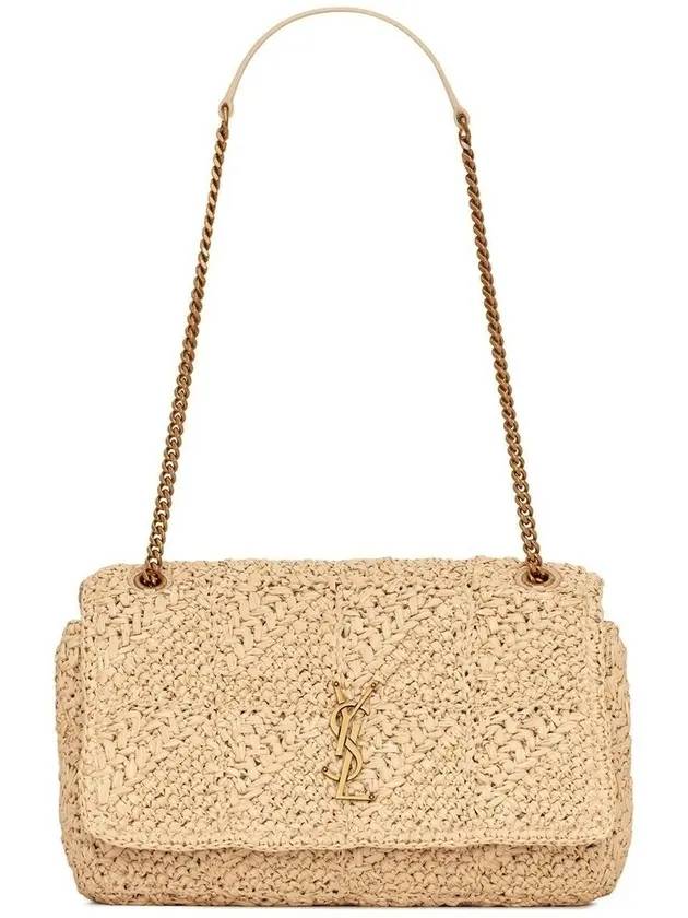 Gold Hardware Jamie Raffia Medium Shoulder Bag Natural - SAINT LAURENT - BALAAN 1