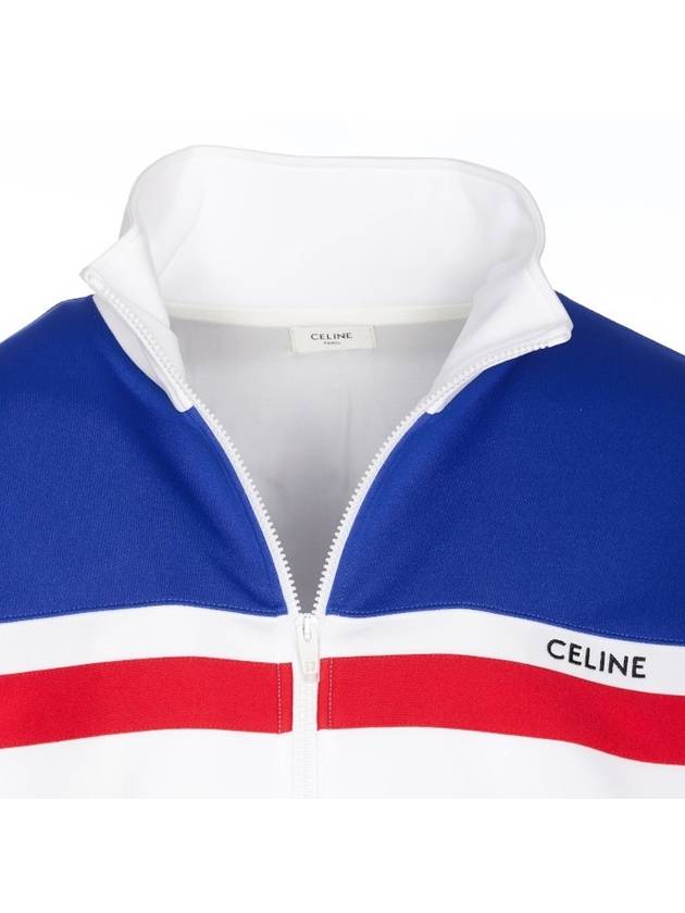 Logo Electric Blue Track Jacket White - CELINE - BALAAN 6