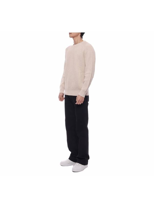 Crew Neck Ribbed Knit Top Beige - BRUNELLO CUCINELLI - BALAAN 5