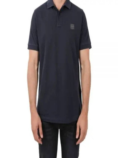 Wappen Cotton Short Sleeve Polo Shirt Navy - STONE ISLAND - BALAAN 2