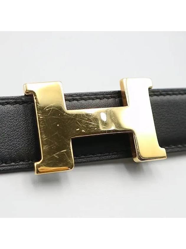 H052150 Black 24MM Rose Gold Mini Constance Reversible Women s Belt Size 75 - HERMES - BALAAN 4