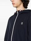 Embroidered Logo Zip-up Hoodie Navy - BRUNELLO CUCINELLI - BALAAN 4