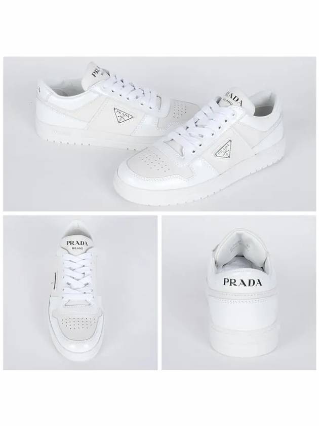 Downtown Leather Low Top Sneakers White - PRADA - BALAAN 3