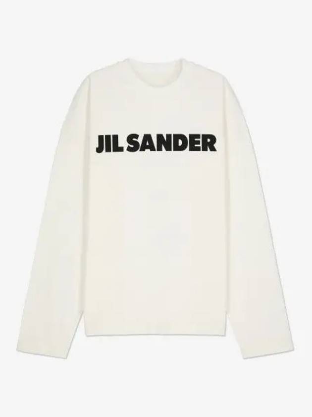 Logo Print Cotton Long Sleeve T-Shirt White - JIL SANDER - BALAAN 2