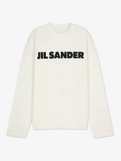 Logo Print Cotton Long Sleeve T-Shirt White - JIL SANDER - BALAAN 2