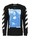 Mona Lisa Print Long Sleeve T-Shirt Black - OFF WHITE - BALAAN 1