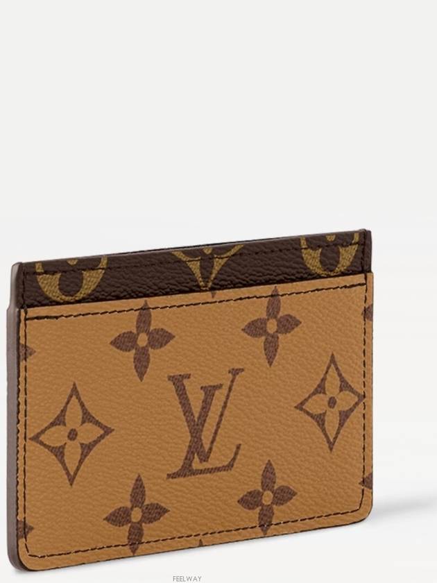 Monogram Reverse Canvas Card Wallet Brown - LOUIS VUITTON - BALAAN 3