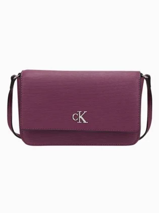 JEANS Women s Wine CKJ Minimal Monogram Wallet Chain Cross Bag DP1659 515 - CALVIN KLEIN - BALAAN 2