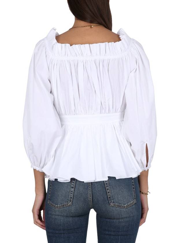 cotton poplin blouse white - ALEXANDER MCQUEEN - BALAAN 4