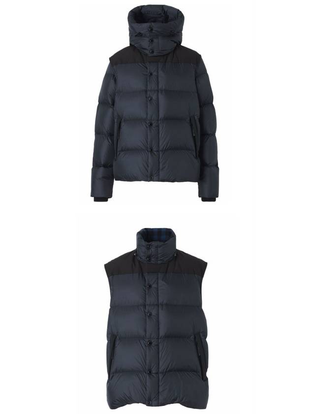 Detachable Sleeve Hooded Padding Navy - BURBERRY - BALAAN 5