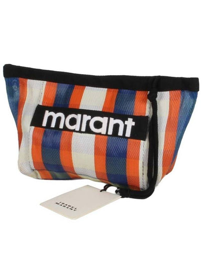 Embroidered Logo Pouch Bag Blue - ISABEL MARANT - BALAAN 2