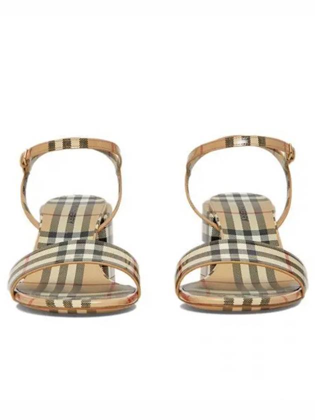 Vintage Check Leather Sandal Heels Beige - BURBERRY - BALAAN 2