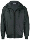 Garment Dyed Crinkle Reps Nylon Down Hooded Jacket Charcoal - STONE ISLAND - BALAAN 3