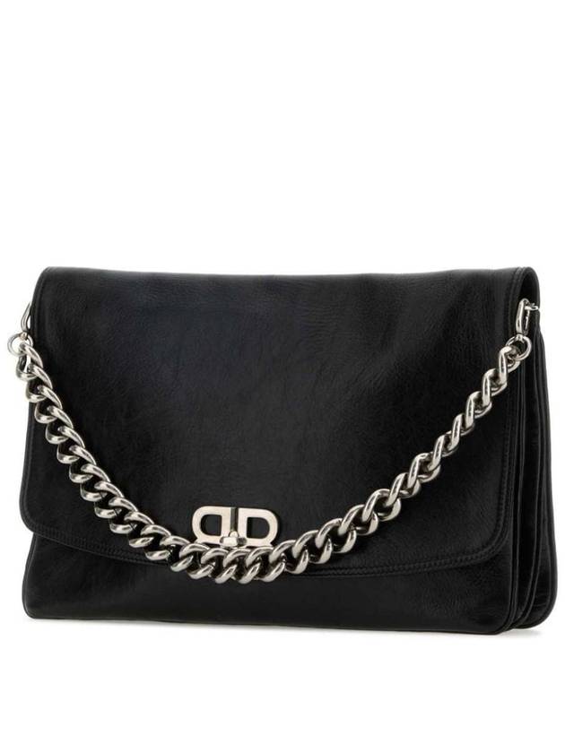 Women's BB Soft Large Flap Shoulder Bag Black - BALENCIAGA - BALAAN 5