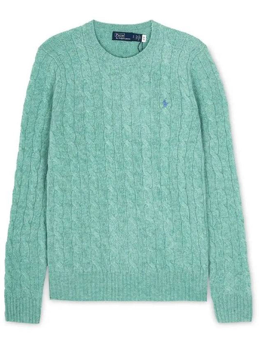 Embroidered Logo Pony Cable Knit Top Mint - POLO RALPH LAUREN - BALAAN 2