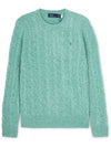 Embroidered Logo Pony Cable Knit Top Mint - POLO RALPH LAUREN - BALAAN 4