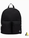 JEANS Unisex Black CKJ City Nylon Two Pocket CAMPER Campus Backpack HH3946 001 - CALVIN KLEIN - BALAAN 2