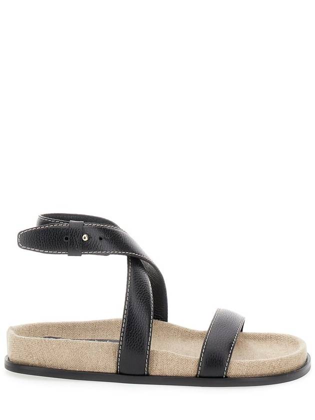 'The Chunky' Black Sandals With Straps In Leather Woman - TOTEME - BALAAN 1