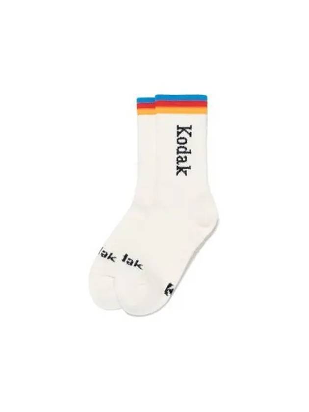 KODAK Apparel Rainbow Jacquard Wool Socks IVORY - KODO - BALAAN 1