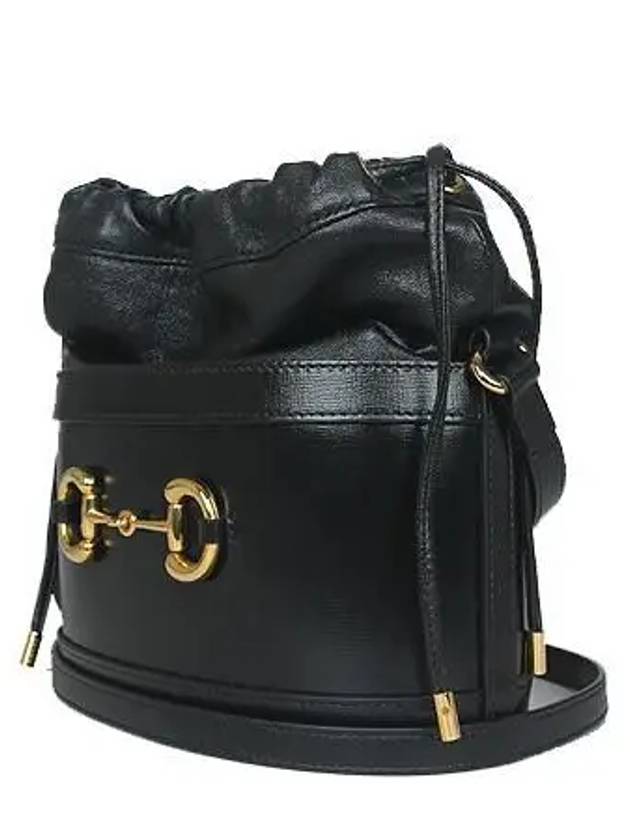 602118 Black leather 1955 Horsebit bucket shoulder bag and crossbag - GUCCI - BALAAN 3