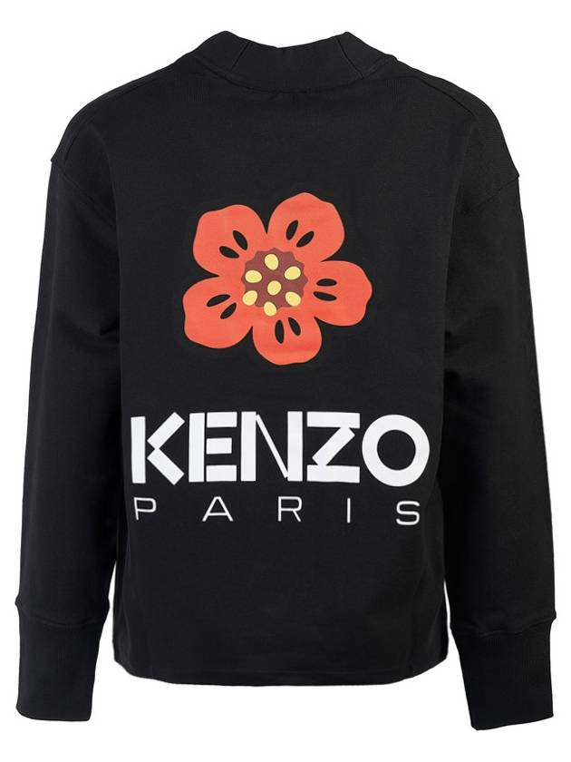 Boke Flower Cotton Cardigan Black - KENZO - BALAAN 5